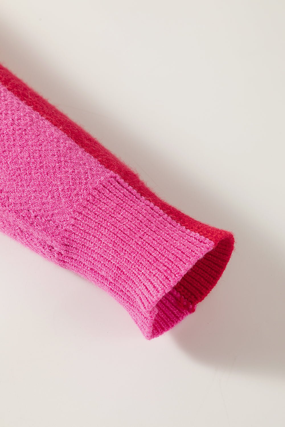 Rose Color Block Sweater - Maka Boho