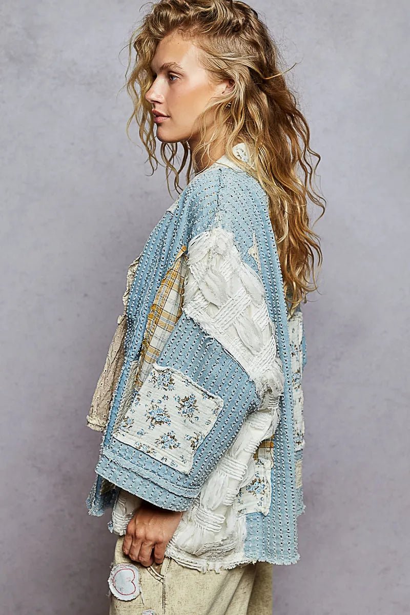 POL Floral Patch Cardigan - Maka Boho