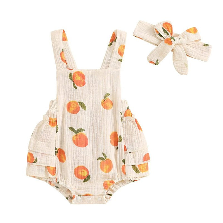 Peach Romper + Headband - Maka Boho