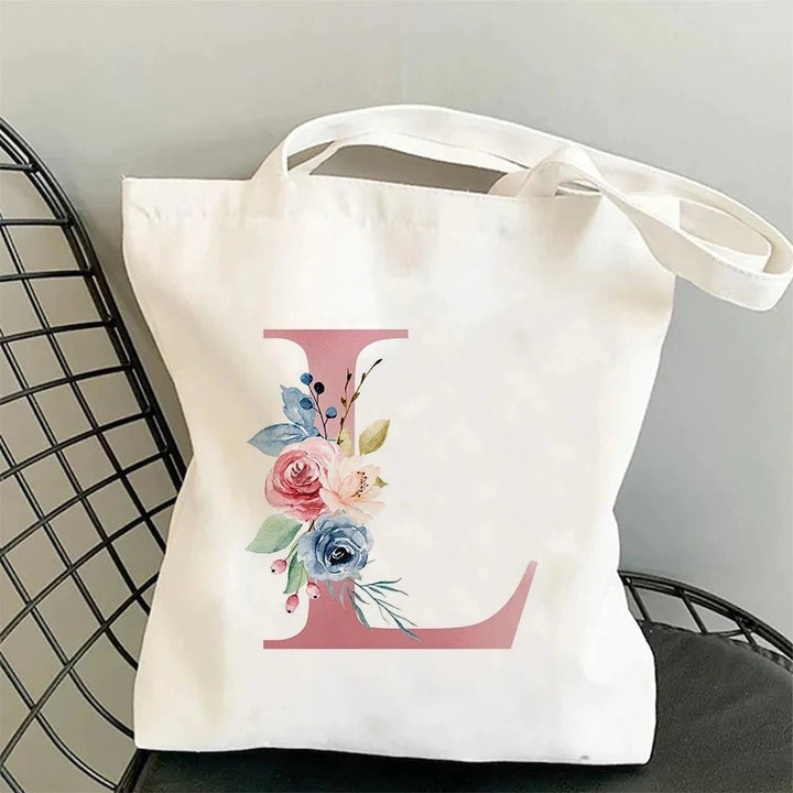 Floral Initial Tote - Maka Boho