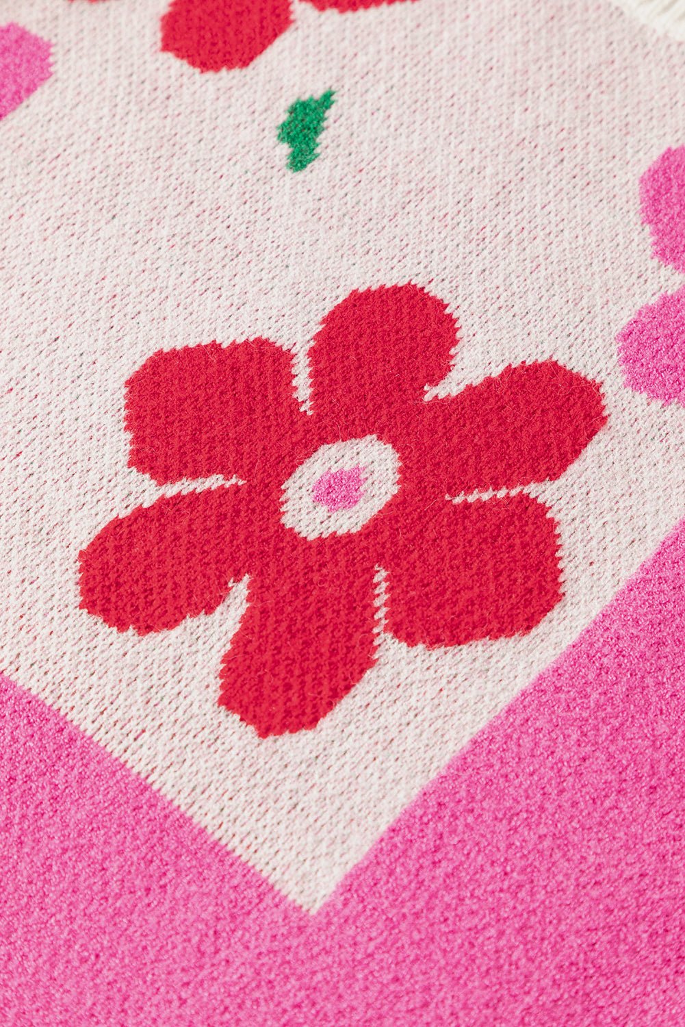 Rose Color Block Sweater - Maka Boho