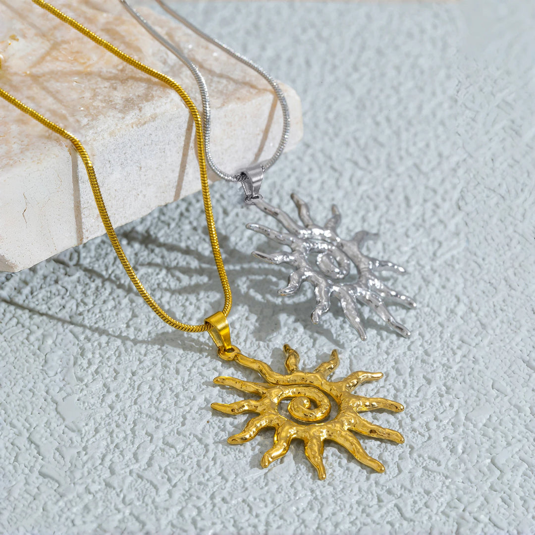 Spiral Sun Necklace - Maka Boho