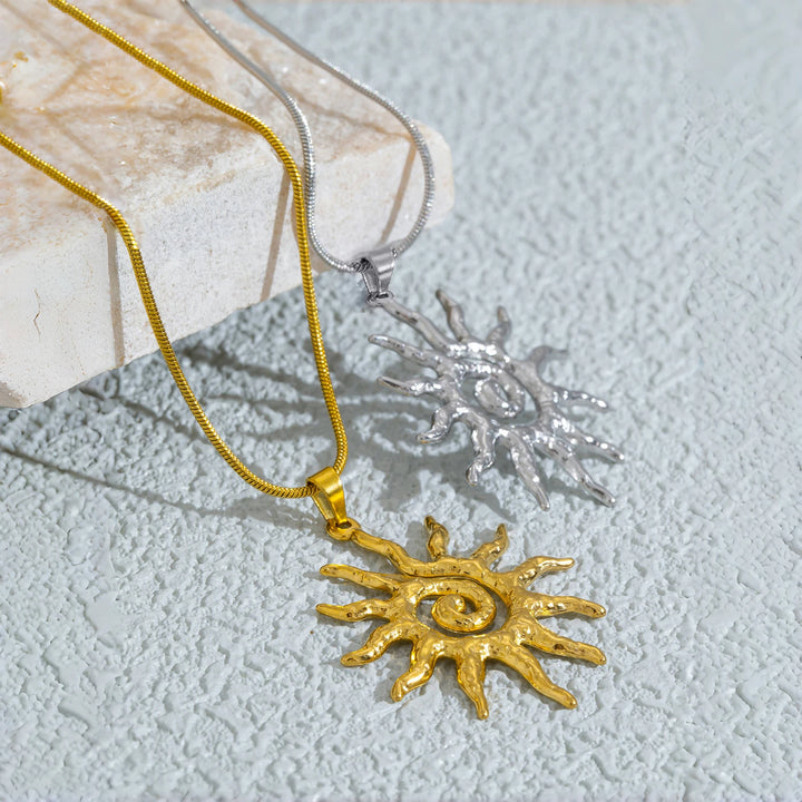Spiral Sun Necklace - Maka Boho