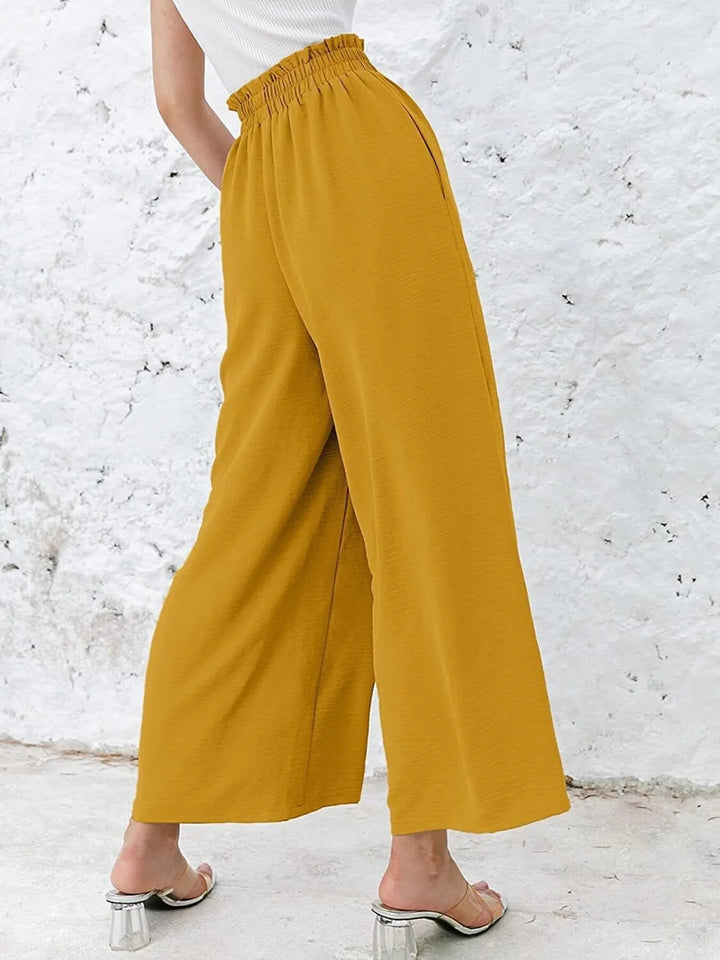 Full Size Wide Leg Pants with Pockets Plus Size - Maka Boho