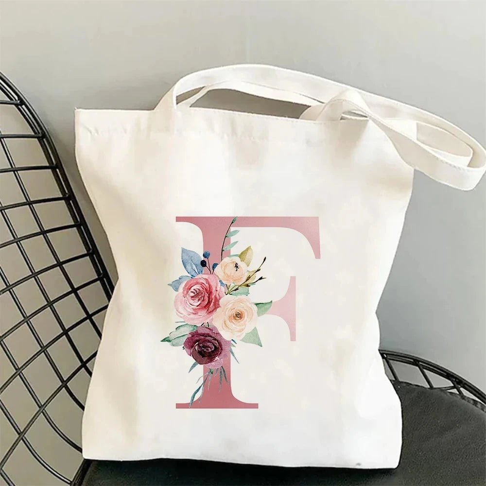 Floral Initial Tote - Maka Boho