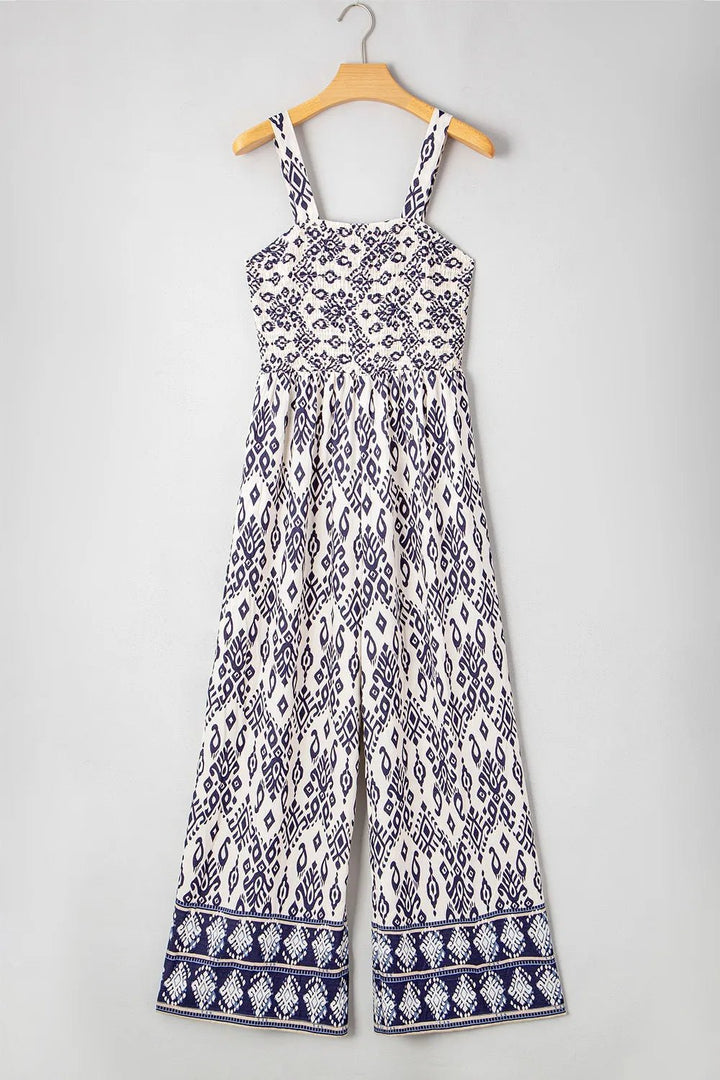 Bohemian Print Wide Leg Jumpsuit - Maka Boho