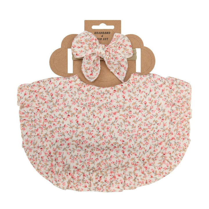 Baby Girls Bib & Bow Set - Maka Boho