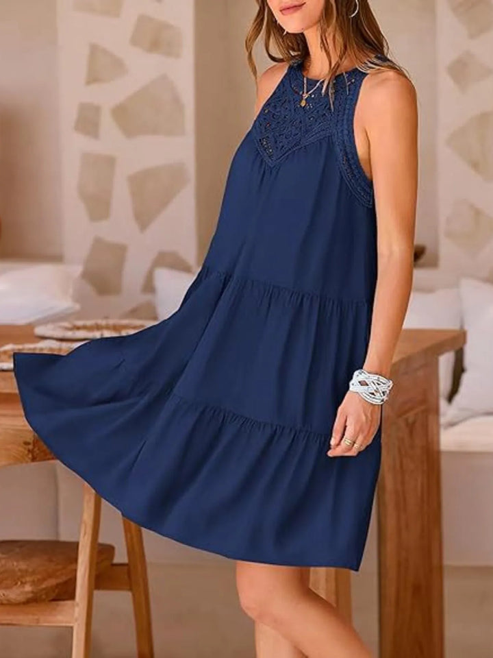 Crochet Lace Tiered Summer Dress - Maka Boho
