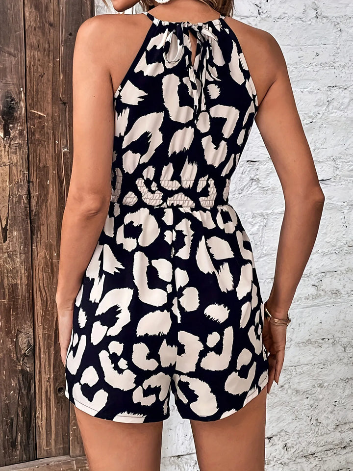 Leopard Print Sleeveless Romper - Maka Boho