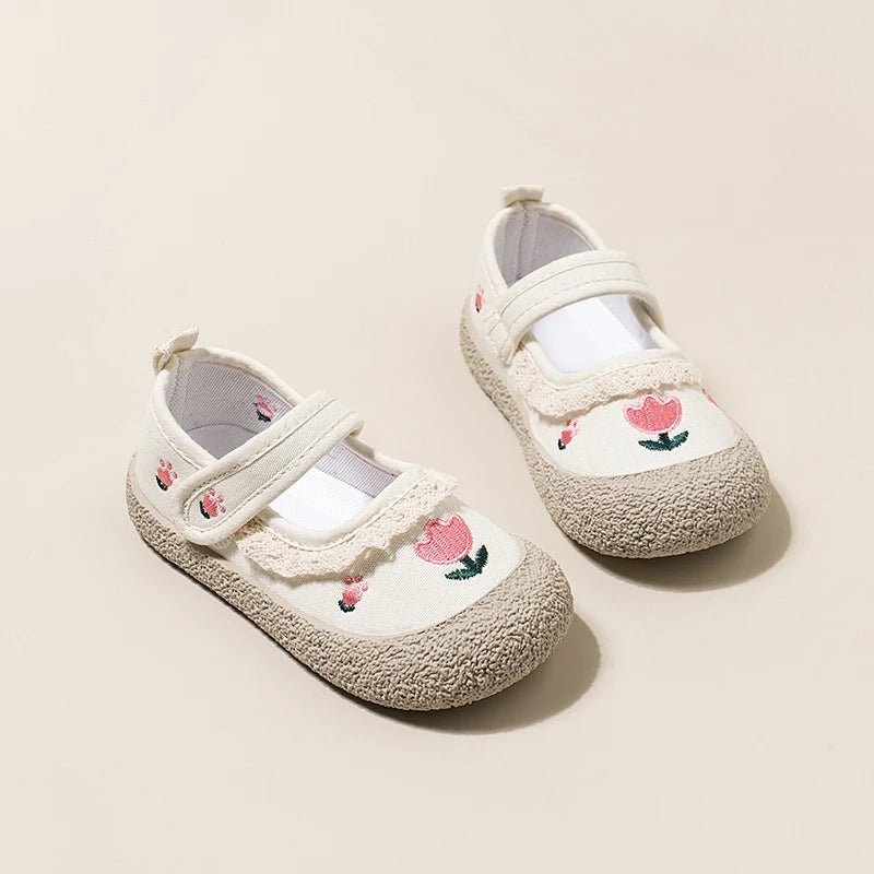 Girls Embroidered Flower Shoes - Maka Boho