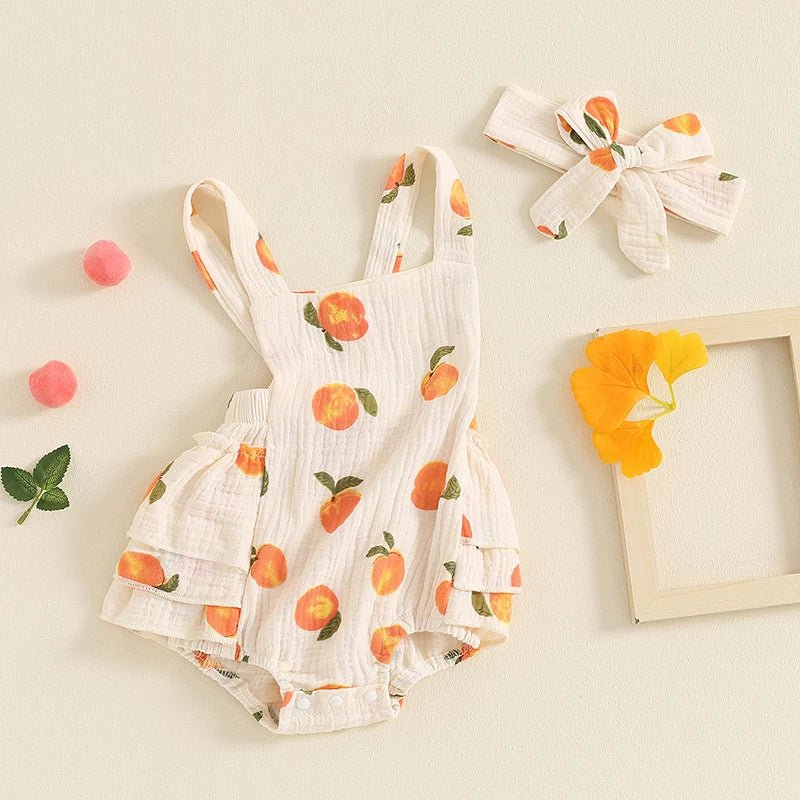Peach Romper + Headband - Maka Boho