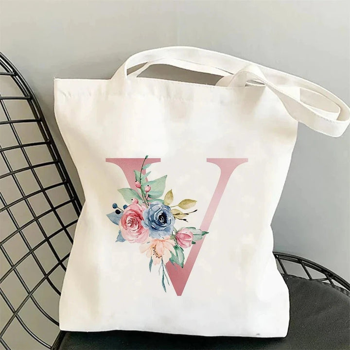 Floral Initial Tote - Maka Boho