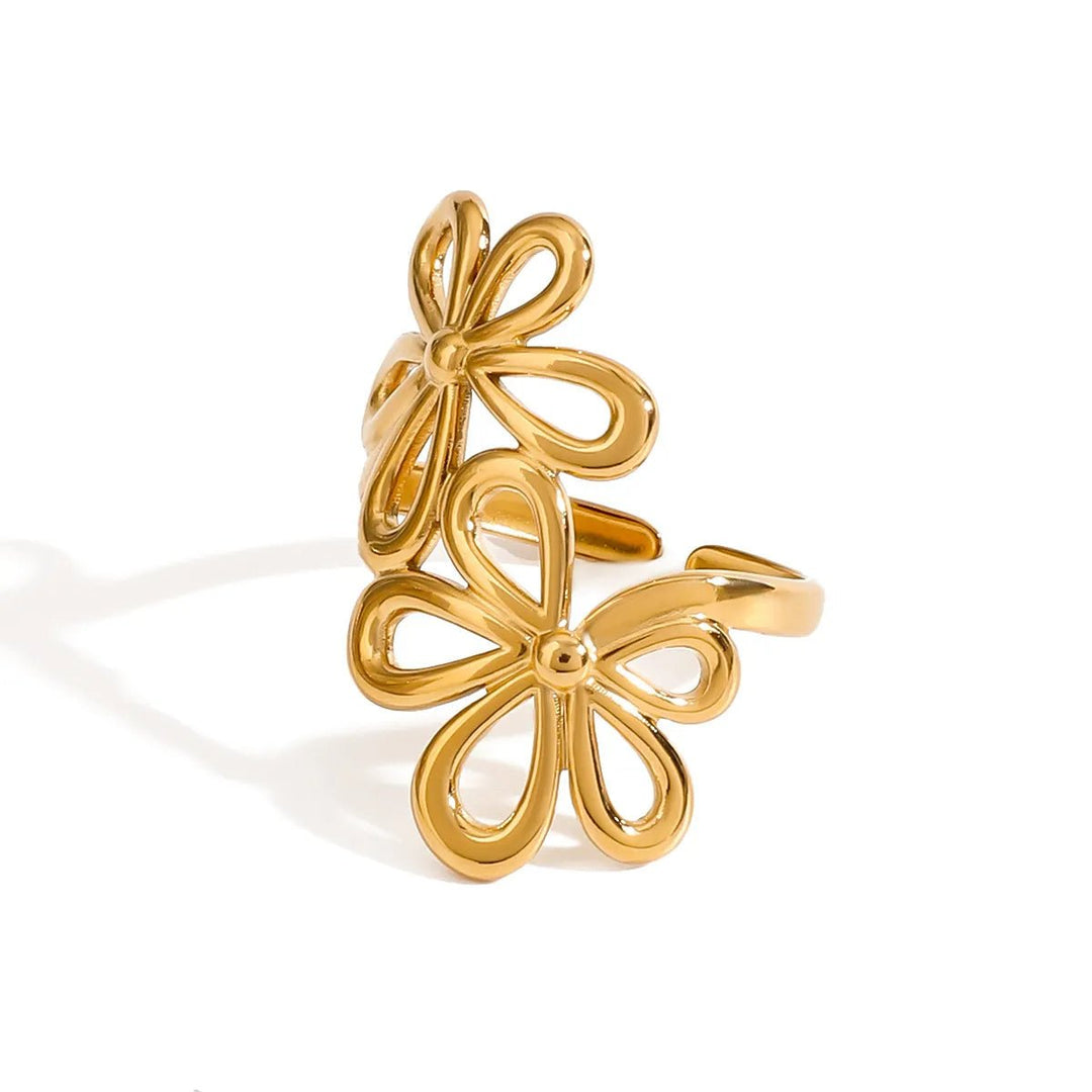 Stainless Steel Flower Ring - Maka Boho