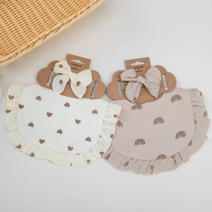 Baby Girls Bib & Bow Set - Maka Boho