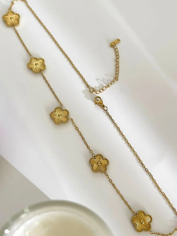 18K Gold - Plated Flower Chain Necklace - Maka Boho