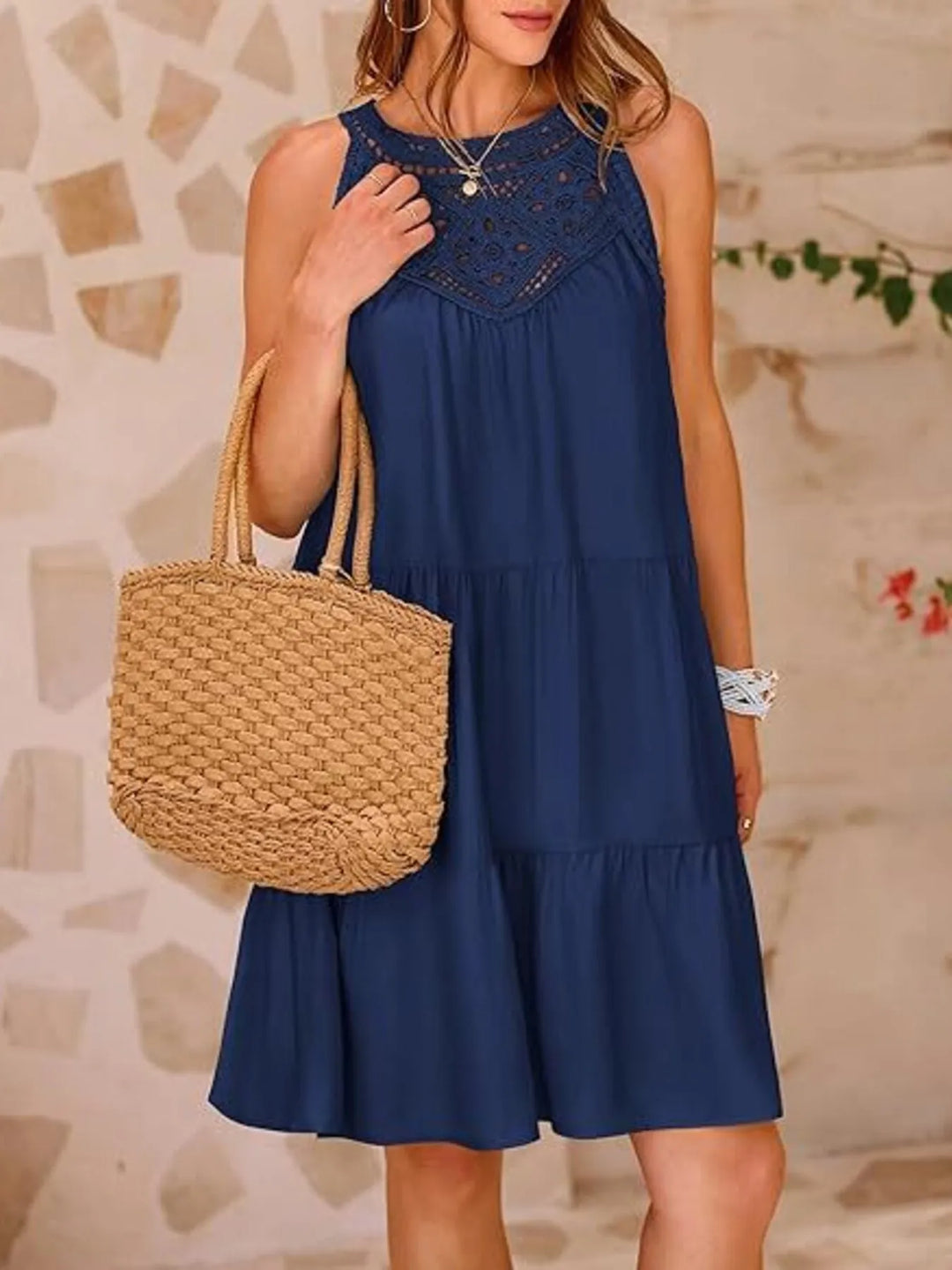 Crochet Lace Tiered Summer Dress - Maka Boho