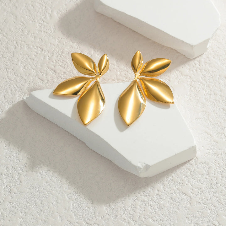 Gorgeous Gold Leaf Earrings - Maka Boho