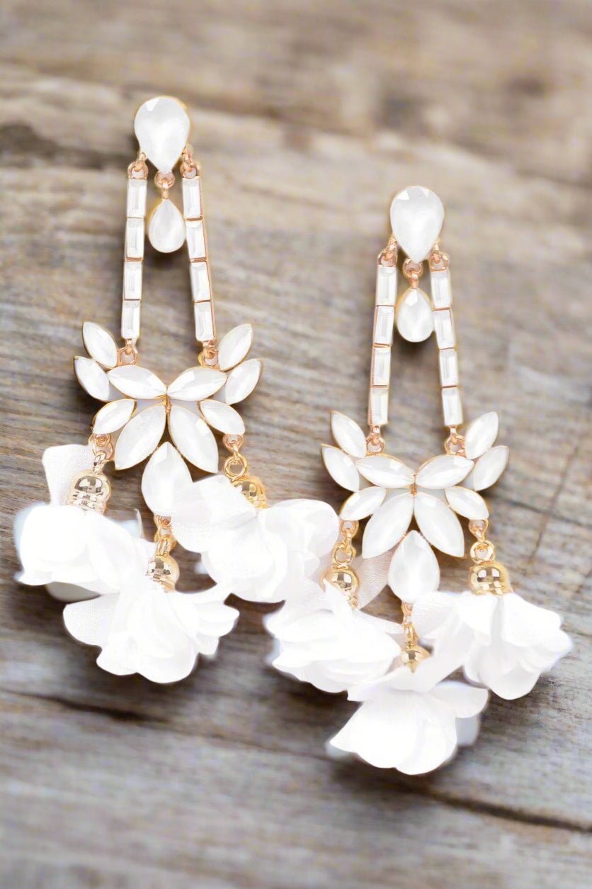 Flower Rhinestone Earrings - Maka Boho