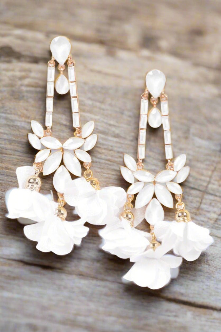 Flower Rhinestone Earrings - Maka Boho