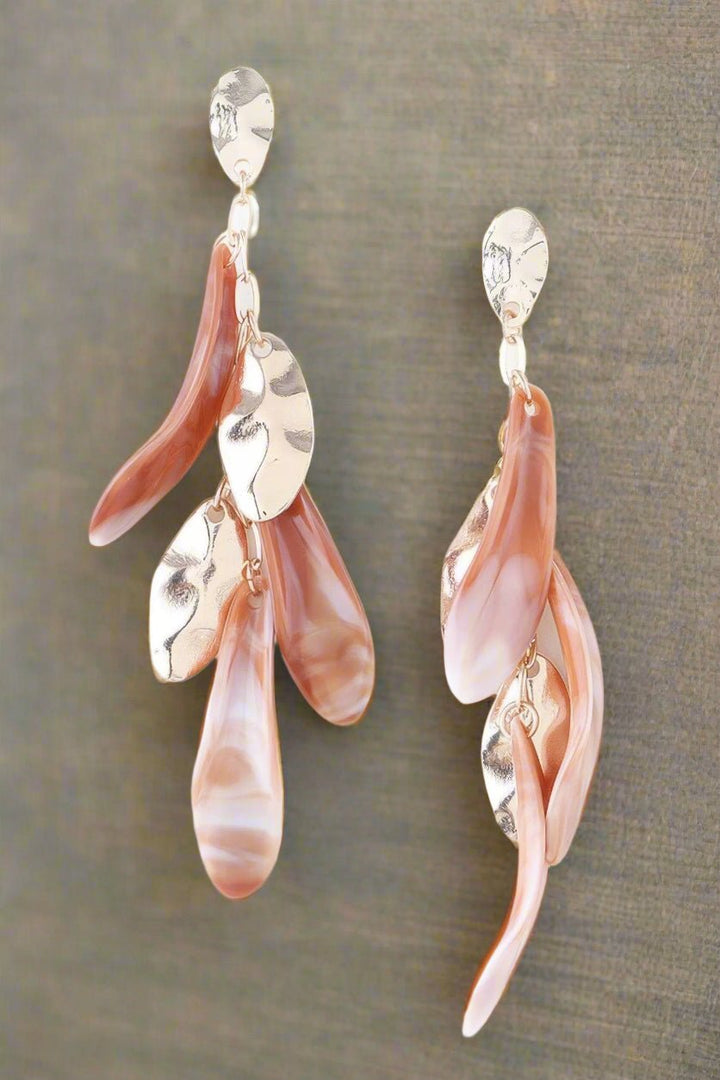 Feather Drop Earrings - Maka Boho