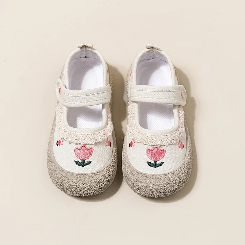 Girls Embroidered Flower Shoes - Maka Boho