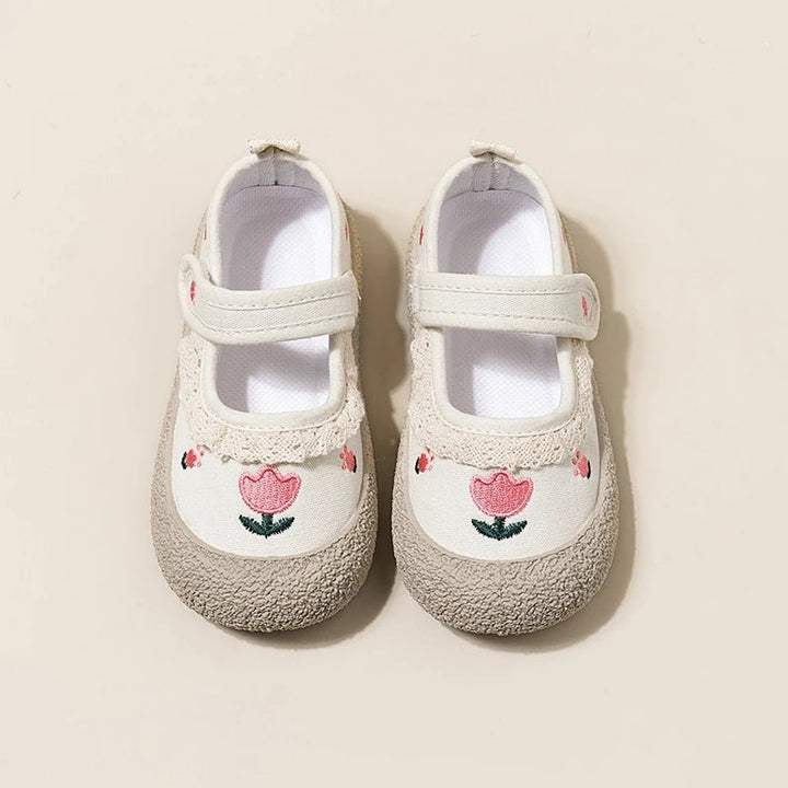 Girls Embroidered Flower Shoes - Maka Boho