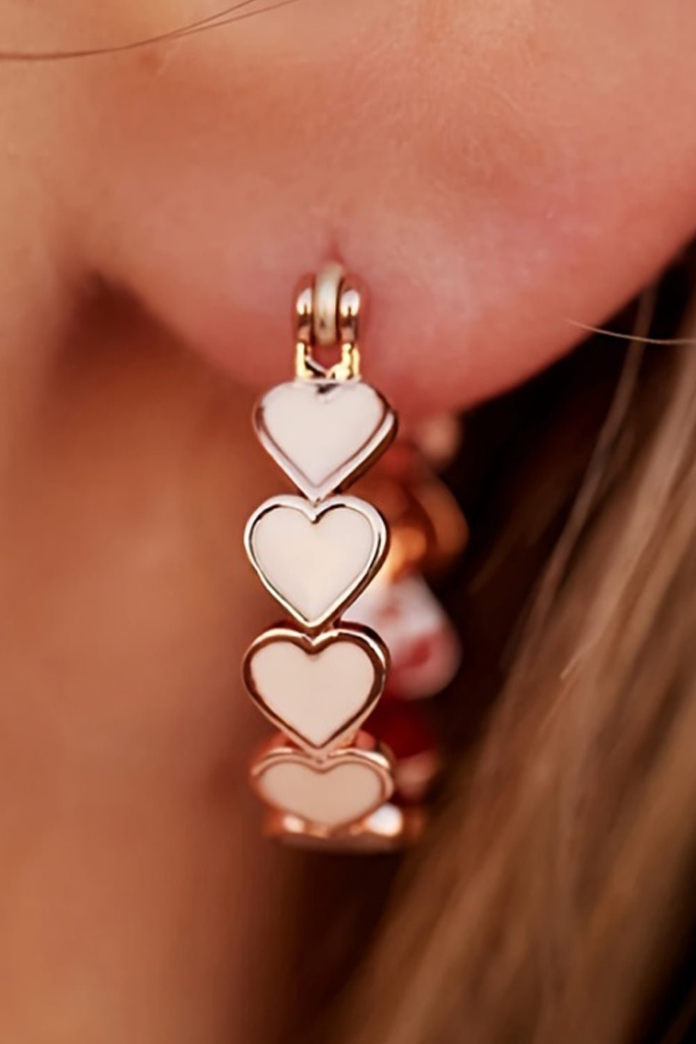 White Heart Earrings - Maka Boho