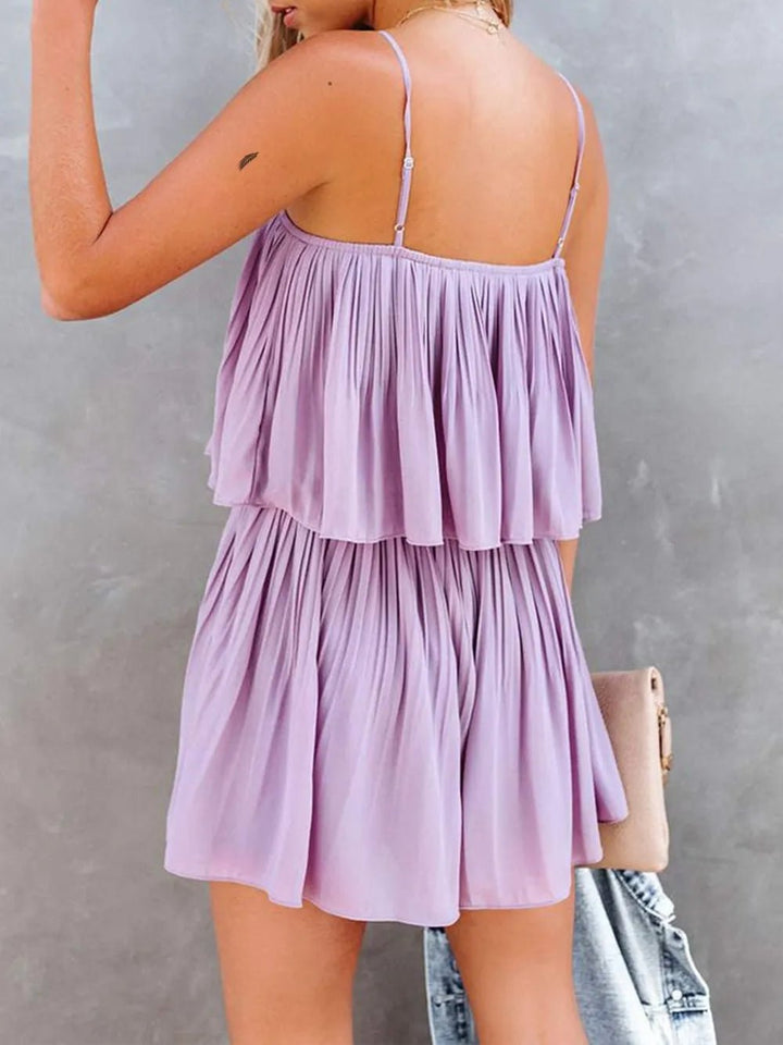 Ruched Spaghetti Strap Romper - Maka Boho