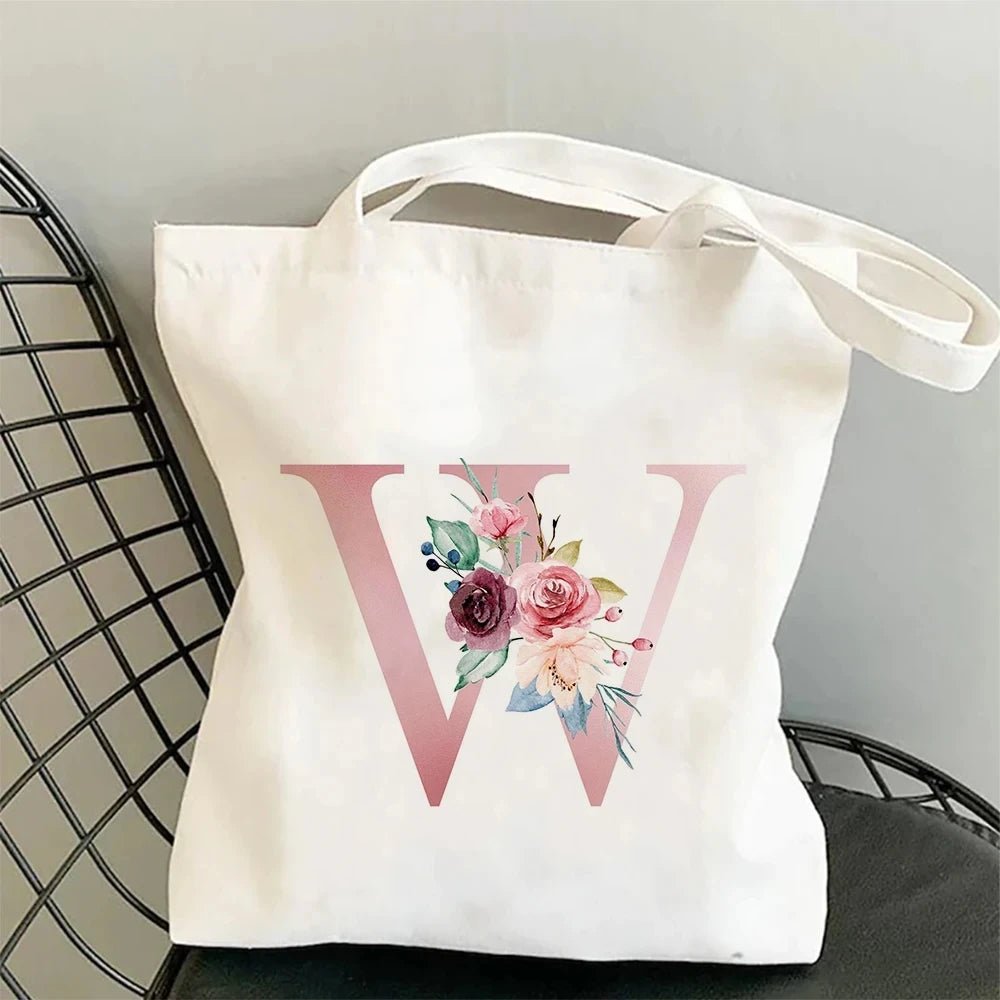 Floral Initial Tote - Maka Boho