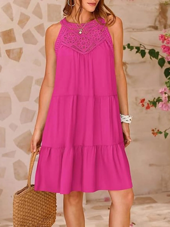 Crochet Lace Tiered Summer Dress - Maka Boho