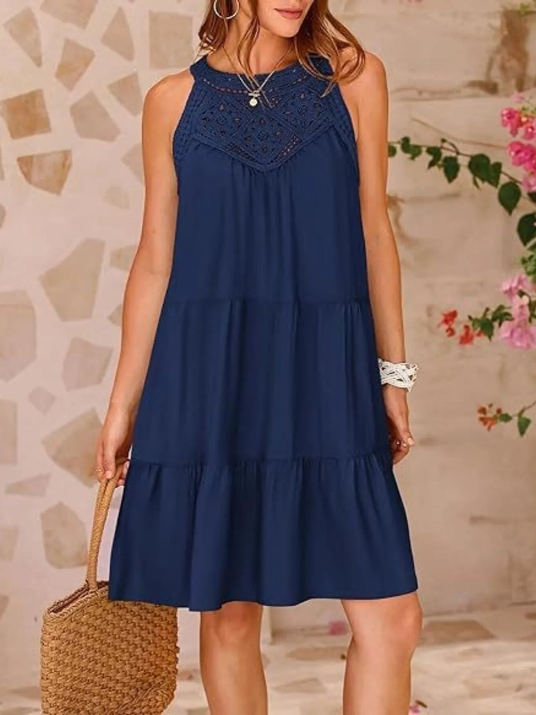 Crochet Lace Tiered Summer Dress - Maka Boho