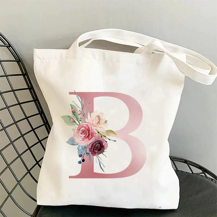 Floral Initial Tote - Maka Boho