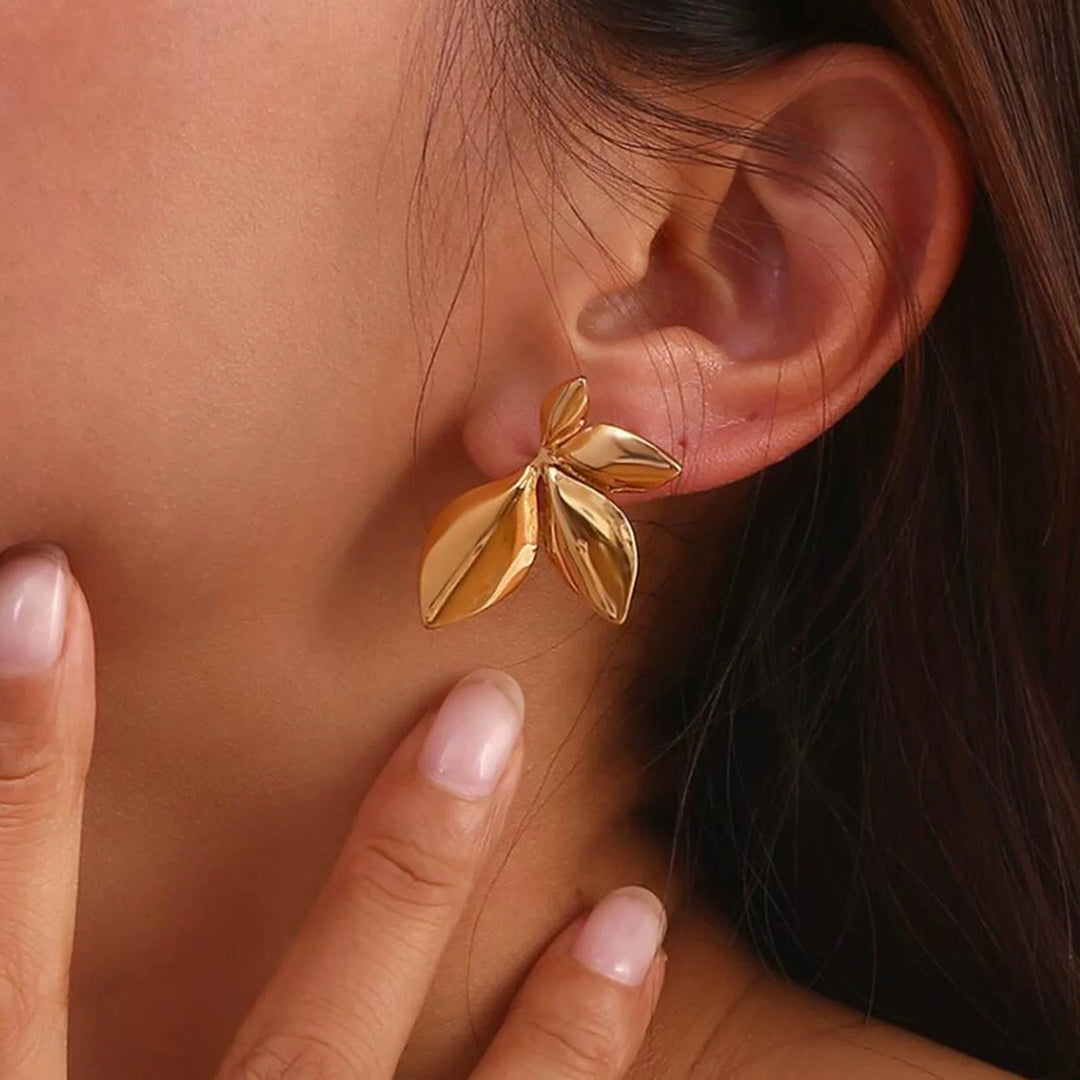 Gorgeous Gold Leaf Earrings - Maka Boho