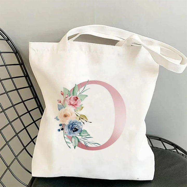 Floral Initial Tote - Maka Boho