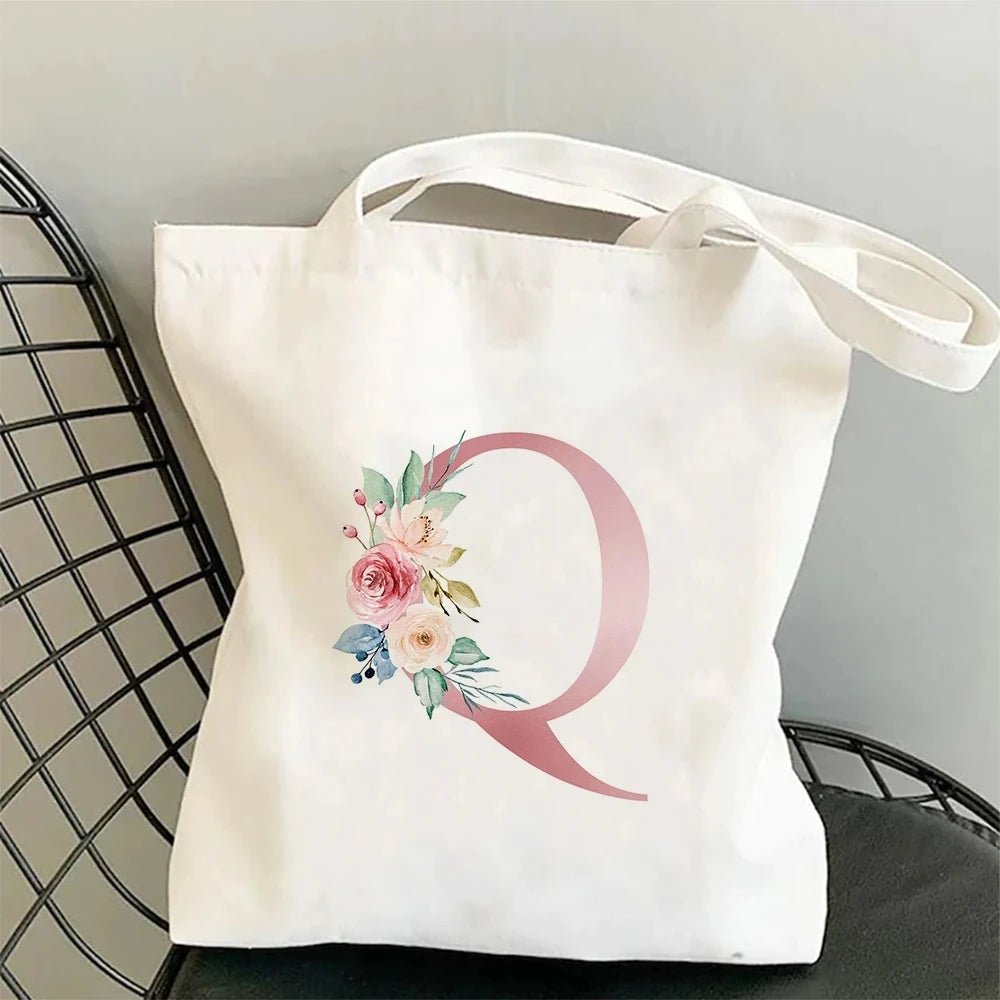 Floral Initial Tote - Maka Boho