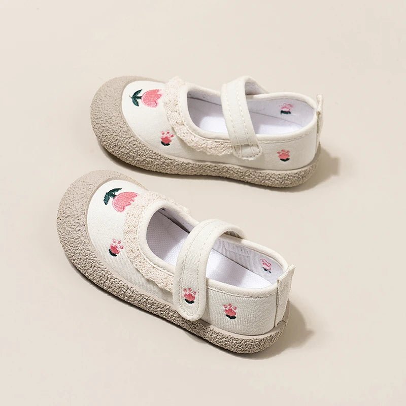Girls Embroidered Flower Shoes - Maka Boho