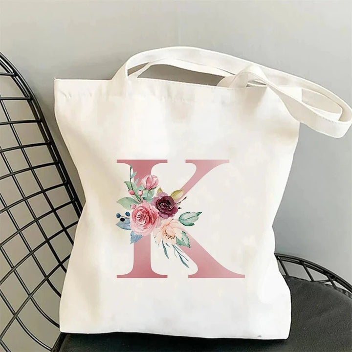 Floral Initial Tote - Maka Boho
