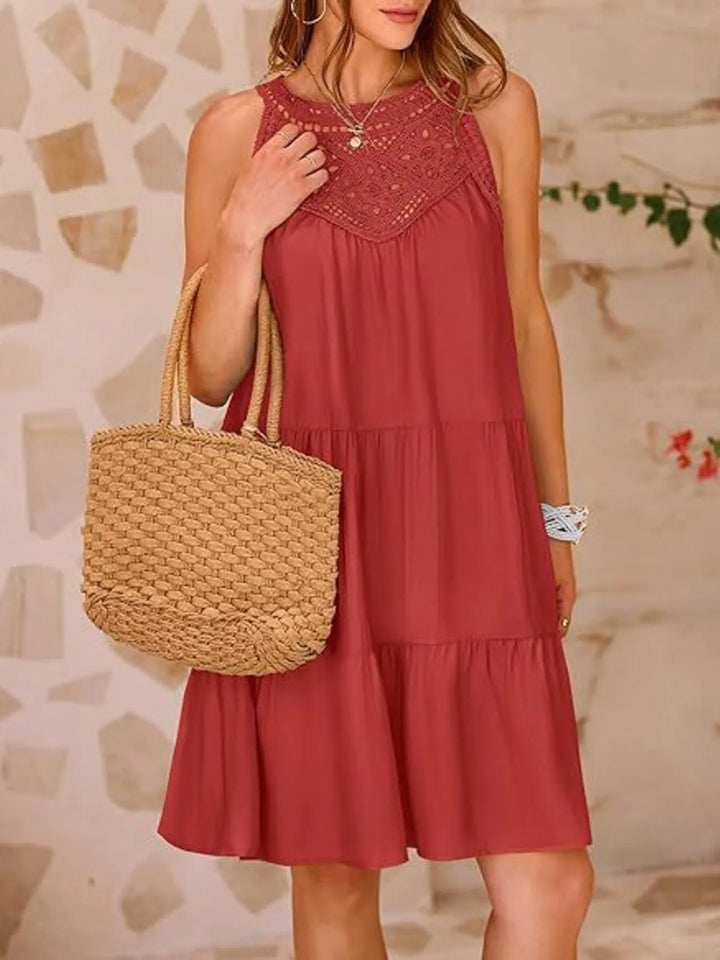Crochet Lace Tiered Summer Dress - Maka Boho
