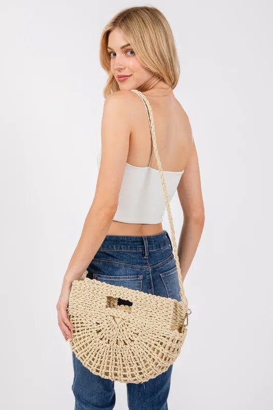 Fame Braided Semi Circle Tote Bag - Maka Boho