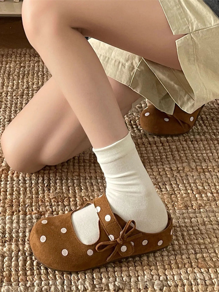 Polka Dot Round Toe Slip - Ons - Maka Boho