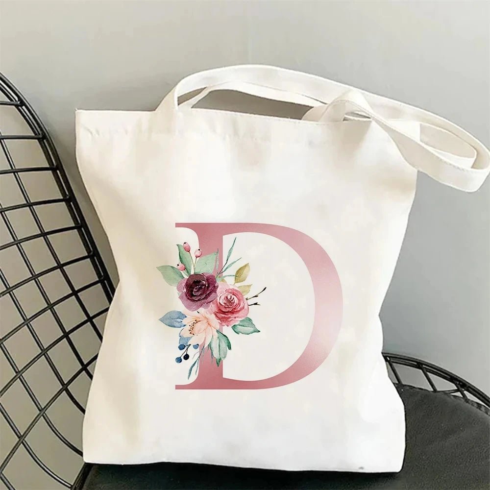 Floral Initial Tote - Maka Boho