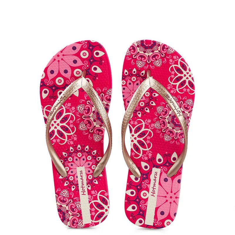 Printed Summer Toe Post Slippers - Maka Boho