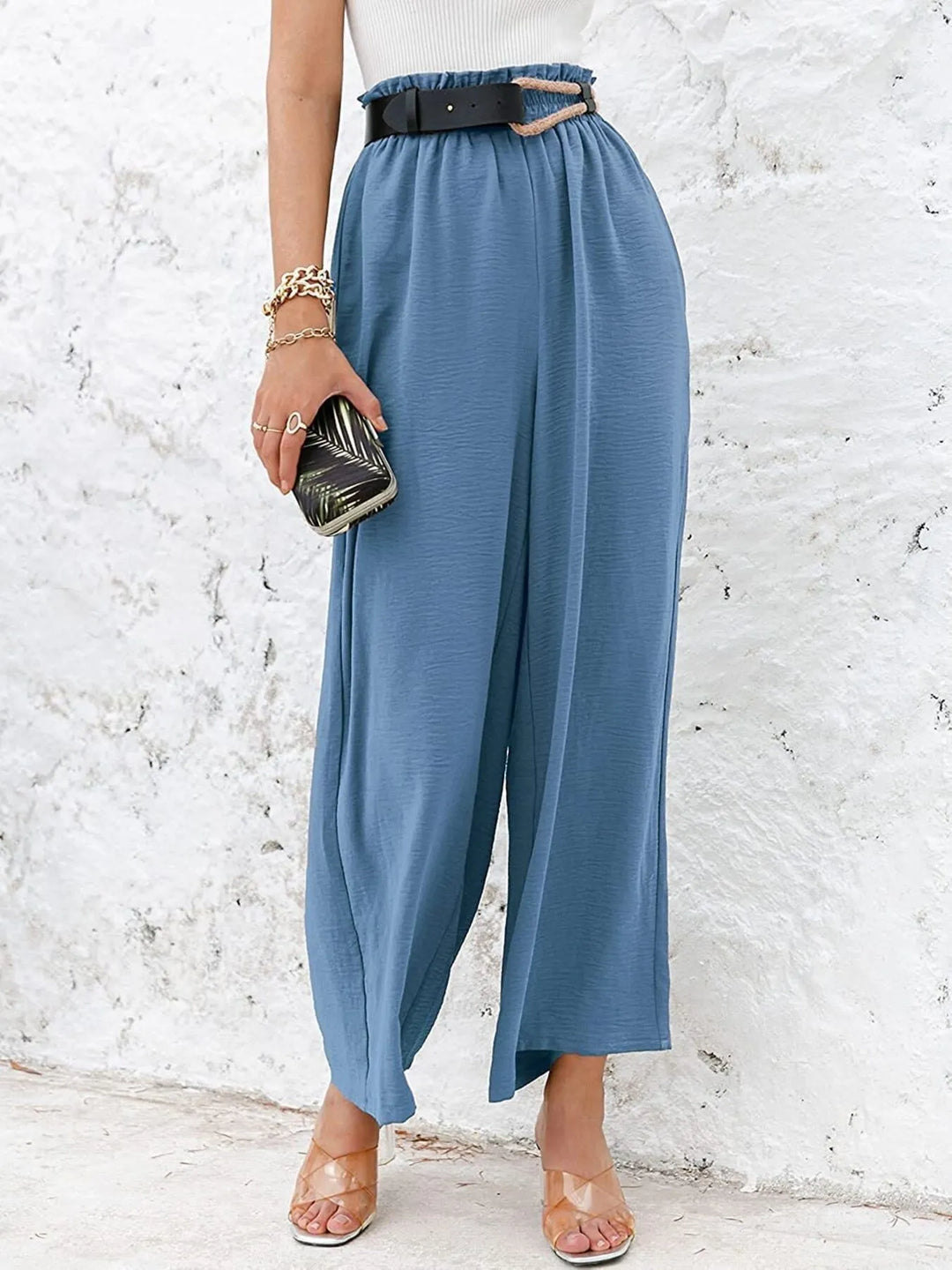 Full Size Wide Leg Pants with Pockets Plus Size - Maka Boho