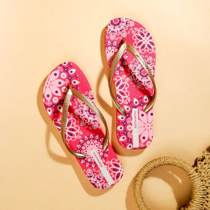 Printed Summer Toe Post Slippers - Maka Boho