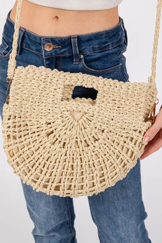 Fame Braided Semi Circle Tote Bag - Maka Boho