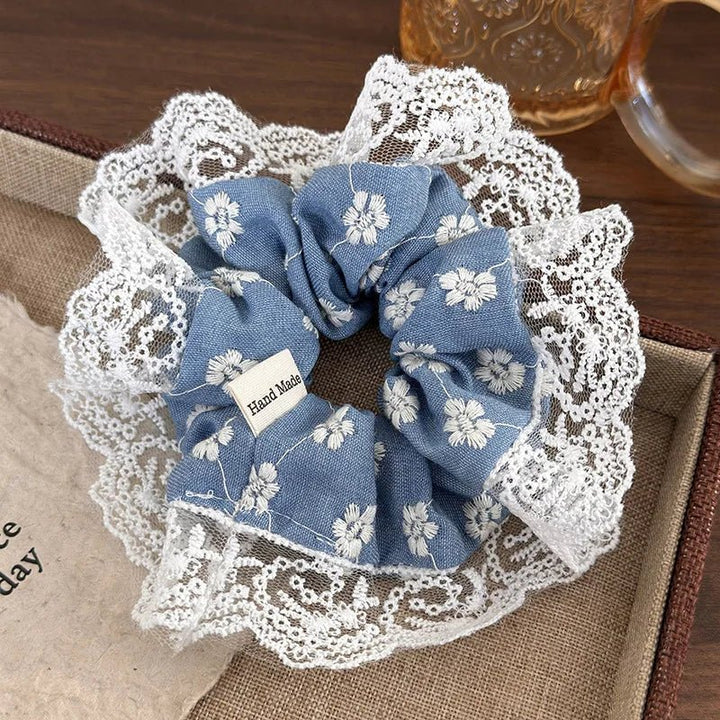 Denim Lace Scrunchie - Maka Boho