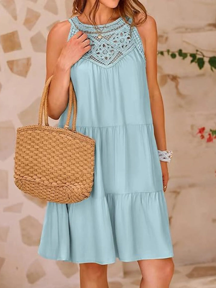 Crochet Lace Tiered Summer Dress - Maka Boho