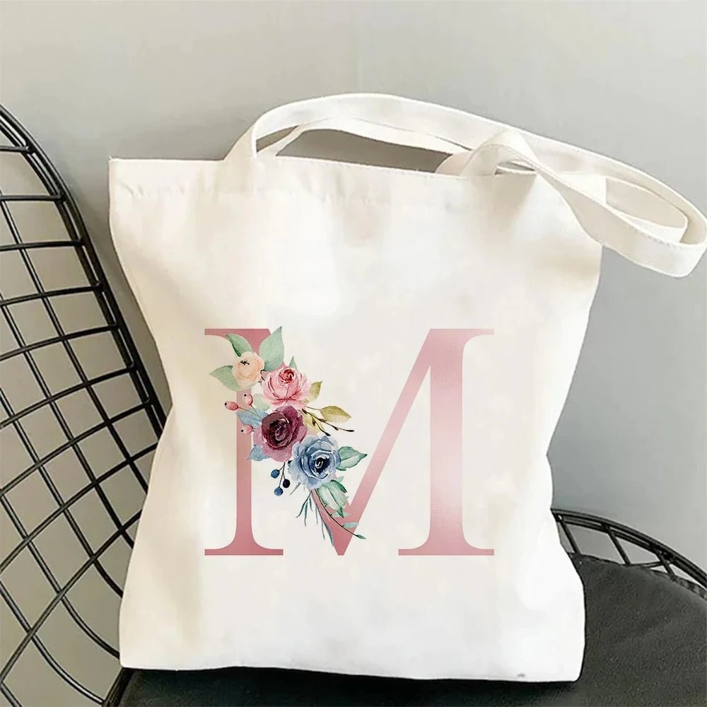 Floral Initial Tote - Maka Boho