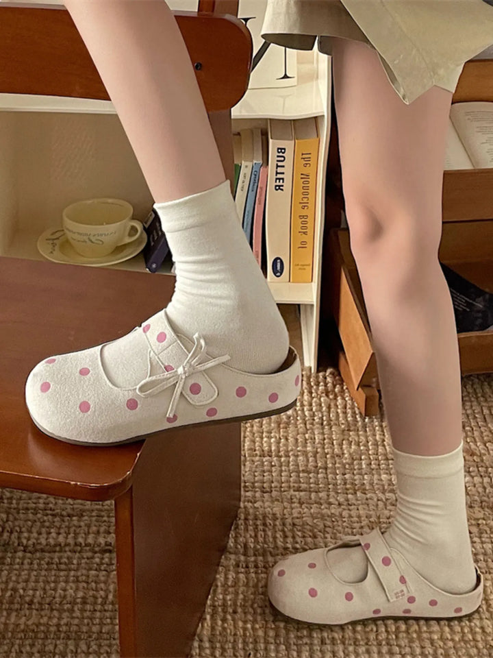 Polka Dot Round Toe Slip - Ons - Maka Boho