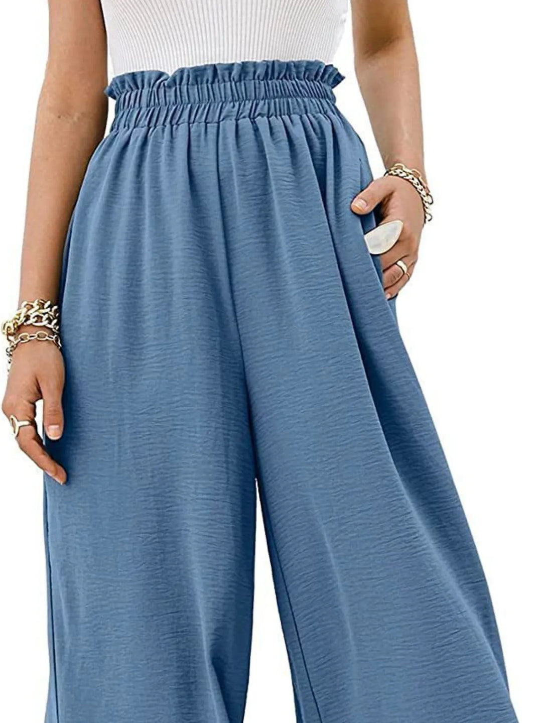 Full Size Wide Leg Pants with Pockets Plus Size - Maka Boho